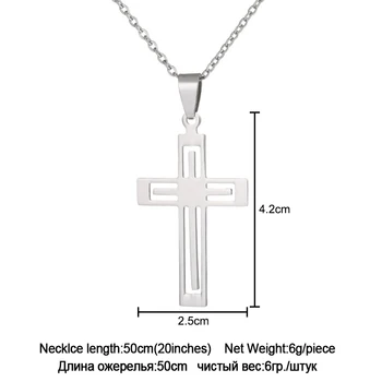 Din Oțel inoxidabil Crucea Pandantiv Colier pentru Barbati Femei Rugăciune Religioasă Coliere Coliere Creștin Bijuterii Cadou