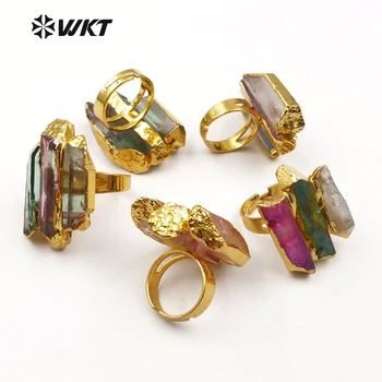 WT-R302 Sepcial Design Colorat Aura de Cuarț În Aur Galvanizare Inel Cadou Special Pentru Femeile Delicate Ring Bijuterii
