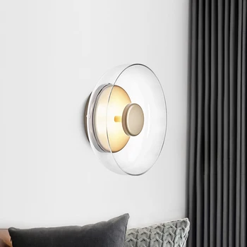 LED Lampă de Perete Creative Bol de Sticlă corp de Iluminat Nordic Living, Dormitor, Noptiera Lumini de Perete de Interior Decor Acasă Lămpi Tranșee
