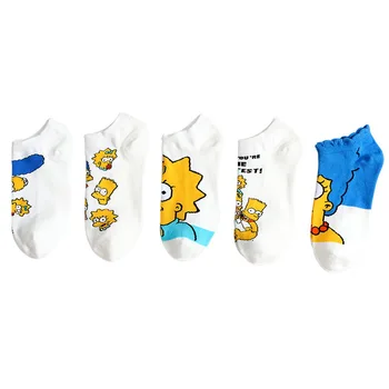 Vara Simpsons Șosete Bărbați de Desene animate Amuzante Șosete Fericit Femei Ciorap de Înaltă Calitate de Moda Harajuku Hip Hop Pieptănat Bumbac pentru Femei Șosete