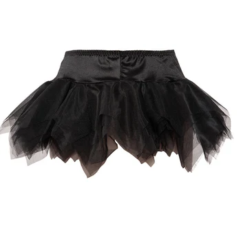 Steampunk Fusta Tutu pentru Corset Femei Mimi Fuste Negre Petrecere Clubwear Epocă Burlesc Bustiera Costume Accesorii Plus Dimensiune