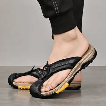 2022 Bărbați Din Piele Flip Flops În Aer Liber De Vară Pentru Bărbați Papuci De Cauciuc Clasic Sandale Romane Trecere Prin Vad Trekking Adidas Sandale De Dimensiuni Mari