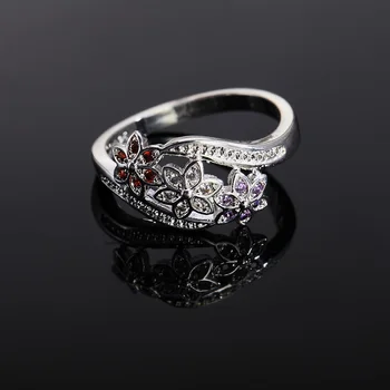 DIMENSIUNEA 7-9 Crăciun en-gros rafinat retro Cristal de piatra femei argint culoare inel de înaltă calitate moda Bijuterii clasice R1075