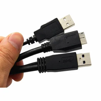 USB 3.0 Dual de Energie de Forma Y 2 x Tip a La Micro-B Cablu Hard Disk Extern Disc 0,5 M 1M
