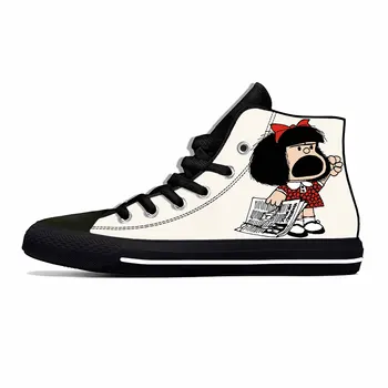 Fierbinte Mafalda de Desene animate Anime Manga benzi Desenate Drăguț Amuzant Casual, Pantofi de Pânză de Înaltă Top Confortabil Respirabil Imprimare 3D Bărbați Femei Adidași