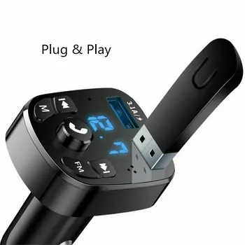 Transmițător FM Bluetooth Car kit Handfree Dual USB Masina Încărcător 2.1 UN MP3 Player de Muzică Handsfree Card TF U disc AUX