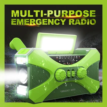 Dual Stereo Speaker de Urgență Manivelă Lanternă Lumină de Lectură Reîncărcabilă Vreme de Radio pentru Acasă în aer liber