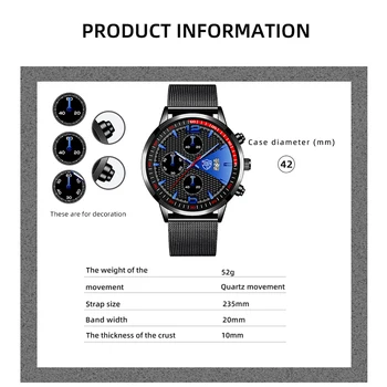 Sport Casual Ceas de Moda pentru Bărbați din Oțel Inoxidabil Cuarț Ceas 2023 Bărbați de Lux Calendar de Afaceri din Piele Ceasuri de montre homme