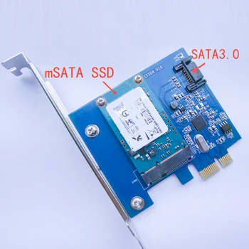 PCI Express X1 la MSATA SSD SATA 3.0 Combo Card de Expansiune 6Gbps ASM1061 Chipset-ul PCIE, SATA Convertor Adaptor de Carduri