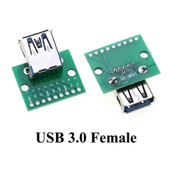 Cltgxdd 1BUC Tip Masculin Feminin USB La BAIE 2.54 mm PCB Conector USB 2.0 3.0 PCB Board Conector USB PCB Mufa Conector USB