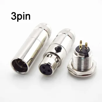 Mini XLR 3Pin Masculin Feminin Conector Panou Șasiu Soclu Montare Șurub Dop Mic XLR Microfon MIC Adaptor Audio