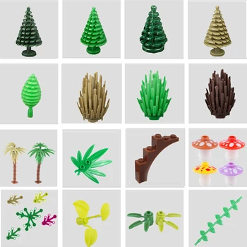 MOC Oraș Planta Frunze de Copac DIY Blocuri Părți Flori de Iarbă Ciuperci Caramida Accesorii Copii Jucarii Compatibil cu 2417 2423