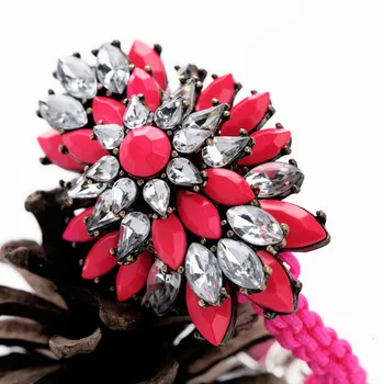 Mimiyagu trendy manual coarda floare de cristal brățară pentru femei partid bijuterii