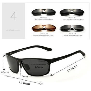 VEITHDIA Pătrat de Aluminiu Polarizat ochelari de Soare pentru Barbati ochelari de soare, Accesorii Ochelari de Oameni de Conducere Ochelari de Soare Albastru cu Ochelari nuante 6520