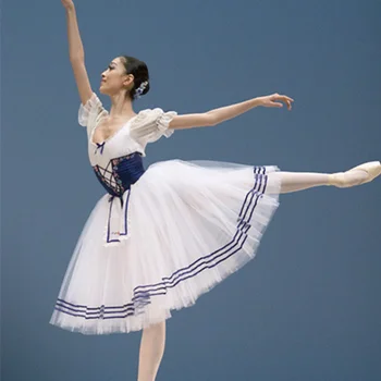 Clasic Scurt Puff Maneca Giselle Balet Costum Adult Femei Timp De Balet Tricou Rochie Profesionale Tutu Fete Balet Haine