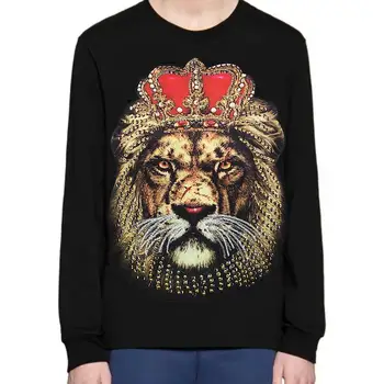 1 buc Mare Mare Lion King Cap cu Margele de Tigru cu Paiete, Model Mare Fabric Animal Patch-uri Cusute Pe Mare T-Shirt, Jacheta Pulover