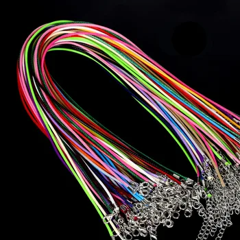 2mm 10buc Faux din Piele de Cablu Lanț Colier Reglabil Brățară cu Incuietoare Homar 18 Culori Pentru Bijuterii DIY Face Constatări