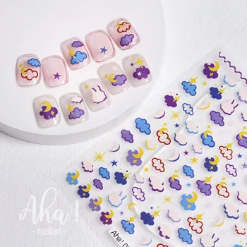 Tablă De Șah Grile De Unghii Autocolant Unicorn Decoratiuni De Arta Unghiilor Veveriță Drăguț Anime Autocolante Semitransparent Alb Flori Nail Foils