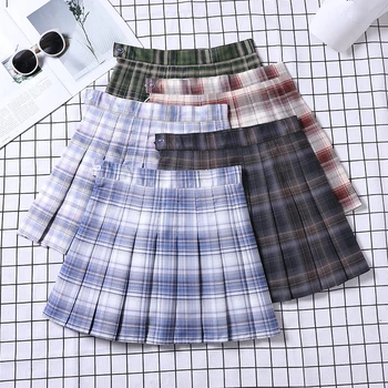 Fusta plisata Moda 2022 Scoala de Vara Uniformă Fata Y2k Stil coreean O-linie Talie Mare Harajuku Mini Skort de Îmbrăcăminte pentru Femei
