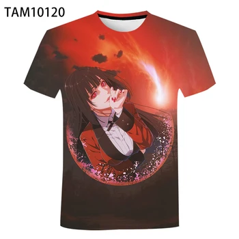 Kakegurui Anime Tricouri Femei și Bărbați 3D Kakegurui Imprimate T-Shirt de Vară Fierbinte de Vânzare de Moda Rotund Gat Tee Topuri