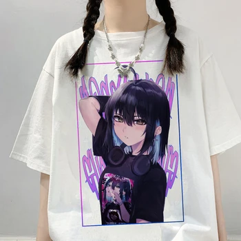 Fata Anime japonez de Imprimare Femei T-shirt Harajuku Vara Tricou Maneca Scurta de Moda de sex Feminin Femeie Bluze 2022 Y2k Haine Topuri