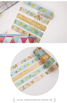 Desene animate Pokemon Pikachu și Bandă de Hârtie DIY Decorative Mână Cont de Etichetă Casetă de Drăguț Decorative Jurnal de Papetărie Colaj