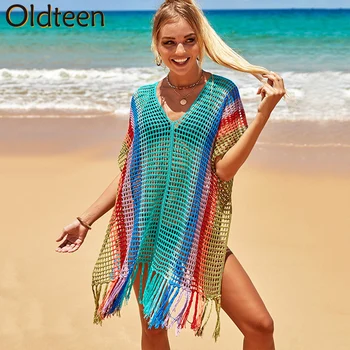 Noua Moda de Plajă up Usor Transparent Franjuri Acoperire Pentru Costume de baie Femei Plajă Gol Împletit Plaja de Acoperire Up, Cadouri
