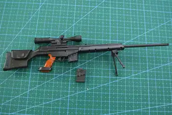 1:6 PSG-1 Sniper Rifle 1/6 Negru Acoperite cu Plastic Model Militar Accesorii Pentru 12