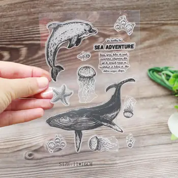 Steaua de mare delfin Transparent Clar Timbre pentru Scrapbooking DIY Sigiliu Album Foto Decorative Relief format Folder