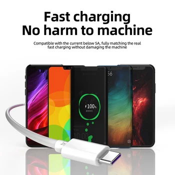 5A USB de Tip C Cablu de Încărcare Rapidă 3.0 USB-C de Sârmă Pentru Huawei Honor 20 9X Samsung A51 A71 de Tip c de Date Rapid de Încărcare Cablu de Încărcător