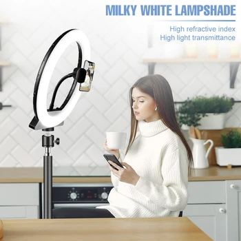 LED Lumină Rotundă Selfie USB Inel de Lampa Cu Suport de Telefon Trepied de Podea Lămpi 5V Noapte, Lumini LED, Filmare Video Live Umple de Iluminat