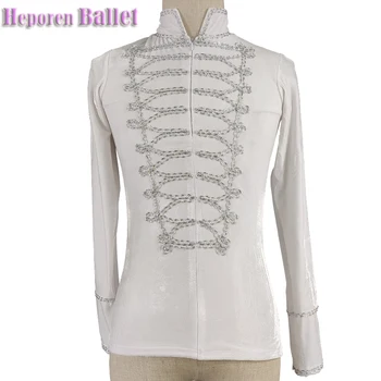 Personalizate Lacul Lebedelor Bărbați Prințul Dans Balet Topuri Cu Argint Câmp Magnetic Urmări Panglică Decorativ Pentru Performanță Costume