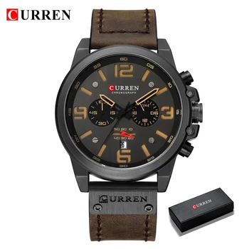 CURREN Mens Ceasuri de Lux de Top de Brand Sport Impermeabil Ceas de mână Cuarț Cronograf Militară din Piele Relogio Masculino
