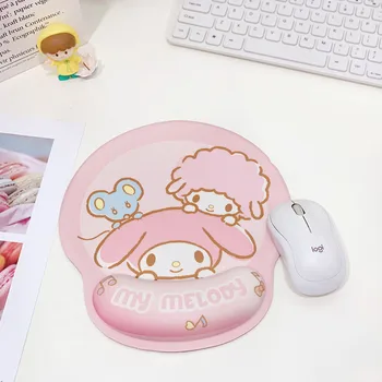 Sanrio HelloKitty Kuromi Melodie Pompom Purin Pochacco Desene Animate Încheietura Mâinii Mouse Pad Fată Drăguță Inima Wrist Pad Stereoscopic Gel De Siliciu