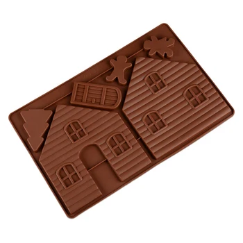 1buc DIY de Crăciun Gingerbread House Silicon Tort Mucegai pentru Înghețată de Ciocolată Biscuiți produse de Patiserie Desert Bakeware Instrumente de Decorare