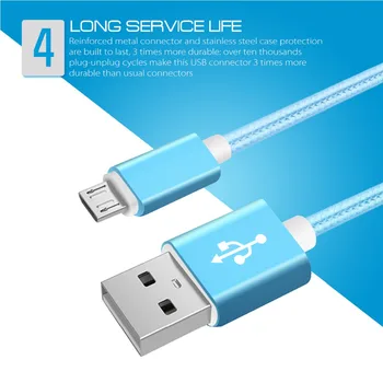 Nailon Placare Cablu USB Încărcător de Încărcare Linie de Transfer de Date de Sincronizare Cablu pentru iPhone Iluminat Tip C Telefonul Mobil Android 1m/2m/3m