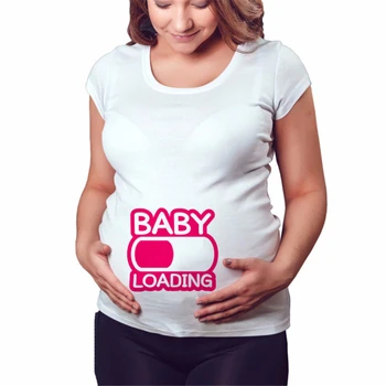 De Brand Nou pentru Femei Haine de Sarcina Copilul Acum de Încărcare Pls Astept Maternitate Tricou de Vara cu Maneci Scurte Gravide T-shirt