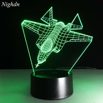 Nighdn Avioane 3D Iluzie Lampa de Avion Decor Dormitor Led Lumina de Noapte la Distanță, Cadouri pentru Barbati Copii Băieți Ziua de Crăciun