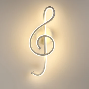 Multi-Funcția de LED-uri Lampă de Perete Notă Muzicală Restaurant Art Decor Notă Muzicală Perete Lampă de Noptieră Lumina de Noapte Moderne