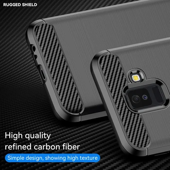 Fibra De Carbon Silicon Moale Caz Pentru Samsung Galaxy J6 J4 Plus J7 J8 J5 J3 J2 2018 2017 Core Mat Touch Subțire Capacul Din Spate Caz