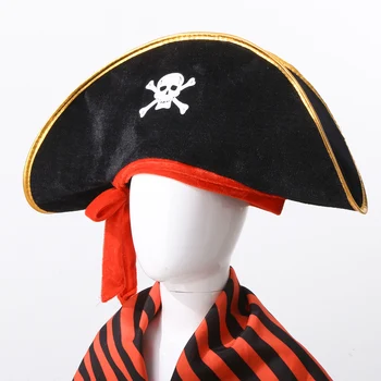 Pirates Captain Cosplay Costum Set De Accesorii Pentru Copii De Halloween Craniu De Imprimare Plasture Pe Ochi Cârlig De Mână Telescop Comoară Box Set
