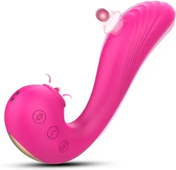 3 în 1 Supt & Lins Vibratoare punctul G dildo Vibrator pentru Femei Reincarcabil Sfarcurile Stimulator Clitoris Jucarii Sexuale pentru Cupluri