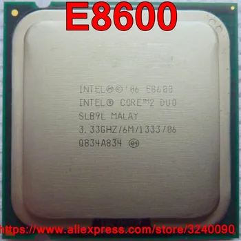 Original PROCESOR Intel CORE 2 DUO E8600 Procesor 3.33 GHz/6M/1333MHz Dual-Core Socket 775 transport gratuit, de asemenea, vinde e8400 e8500
