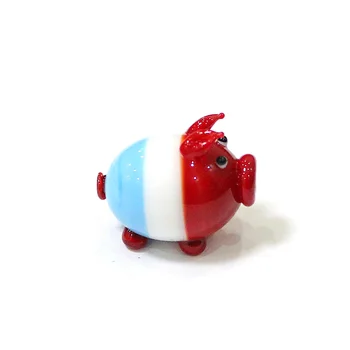 Multi-Culoare Pahar In Miniatura Porc Figurine Creative De Design De Desene Animate De Animale Ornamente Artizanale Acasă, Masă Cameră Kawaii Decor De Colectare
