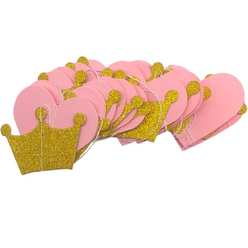 3D Coroana Inima de Hârtie Banner Ghirlanda Bunting Balon Coada pentru Fetita Printesa de Ziua Copilului Duș Petrecere de Nunta Decoratiuni
