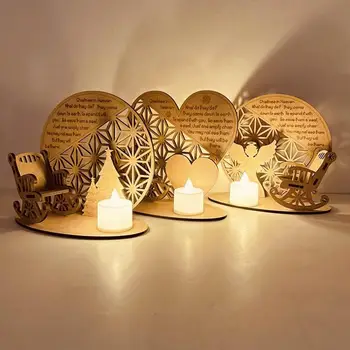 Angel Lumina Lumânărilor Titularii Lumanari Ornamente DIY din Lemn Balansoar Să-și Amintească Cei Dragi În Rai Decor de Crăciun