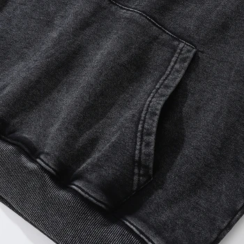 Sanctuarul Tipărite Spălat Negru Pulover Retro Primejdie Hanorac 2022 Unisex Negru Supradimensionat Hanorace Bluze Bărbați Jachete Pentru Bărbați