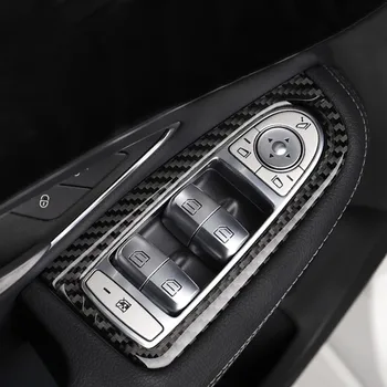 Fibra de Carbon Geam de Ridicare Panou de Butoane Decora Capacul Ornamental Pentru Mercedes Benz C Class W205 GLC X253-2018 LHD RHD