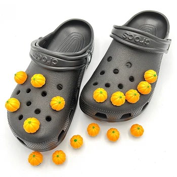 Original Designer 3D Solid Crăciun Dovleac Croc Decoratiuni de Pantofi de Plastic Greu de Pantofi Farmecele Pentru Copil Saboți DIY Accesorii