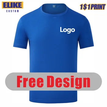 ELIKE 9 Culori Personalizate Tricou Logo-ul de Vară, Broderie, Imprimare Personală Design de Brand Text Imagine Topuri S-4XL Bărbați Și Femei de Îmbrăcăminte